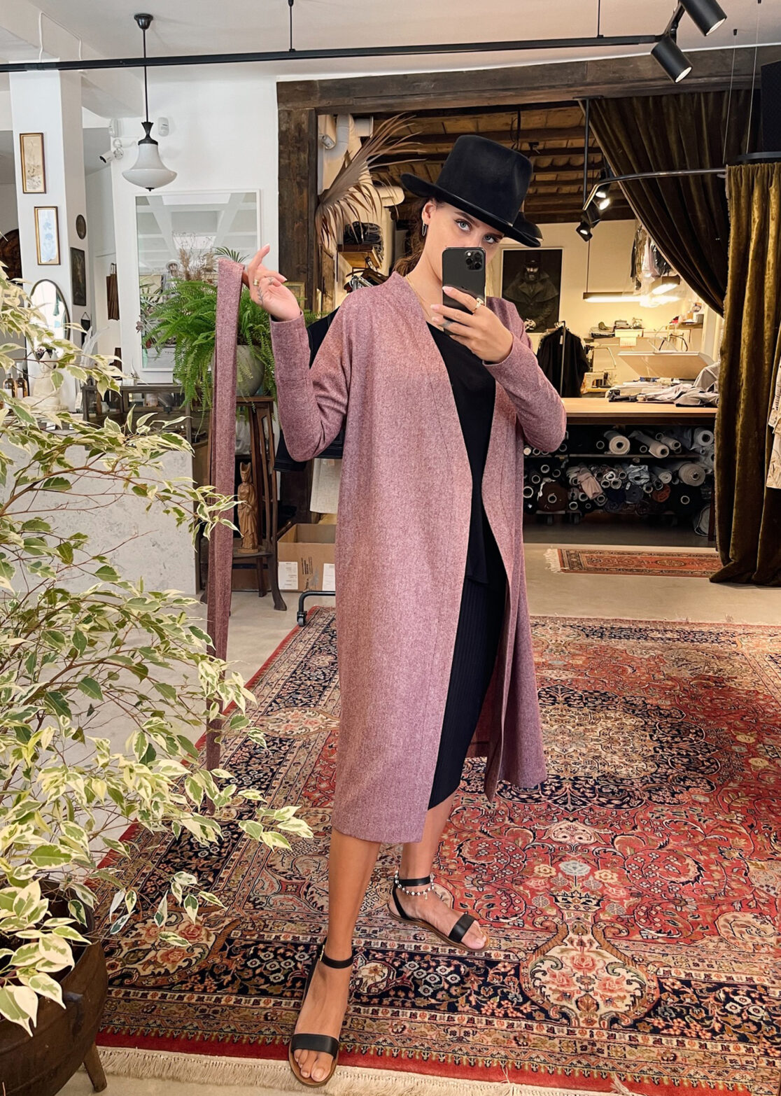 Women - SALE - NEW IN - Women - Robe Astlanda Pink Herringbone Image Secondary