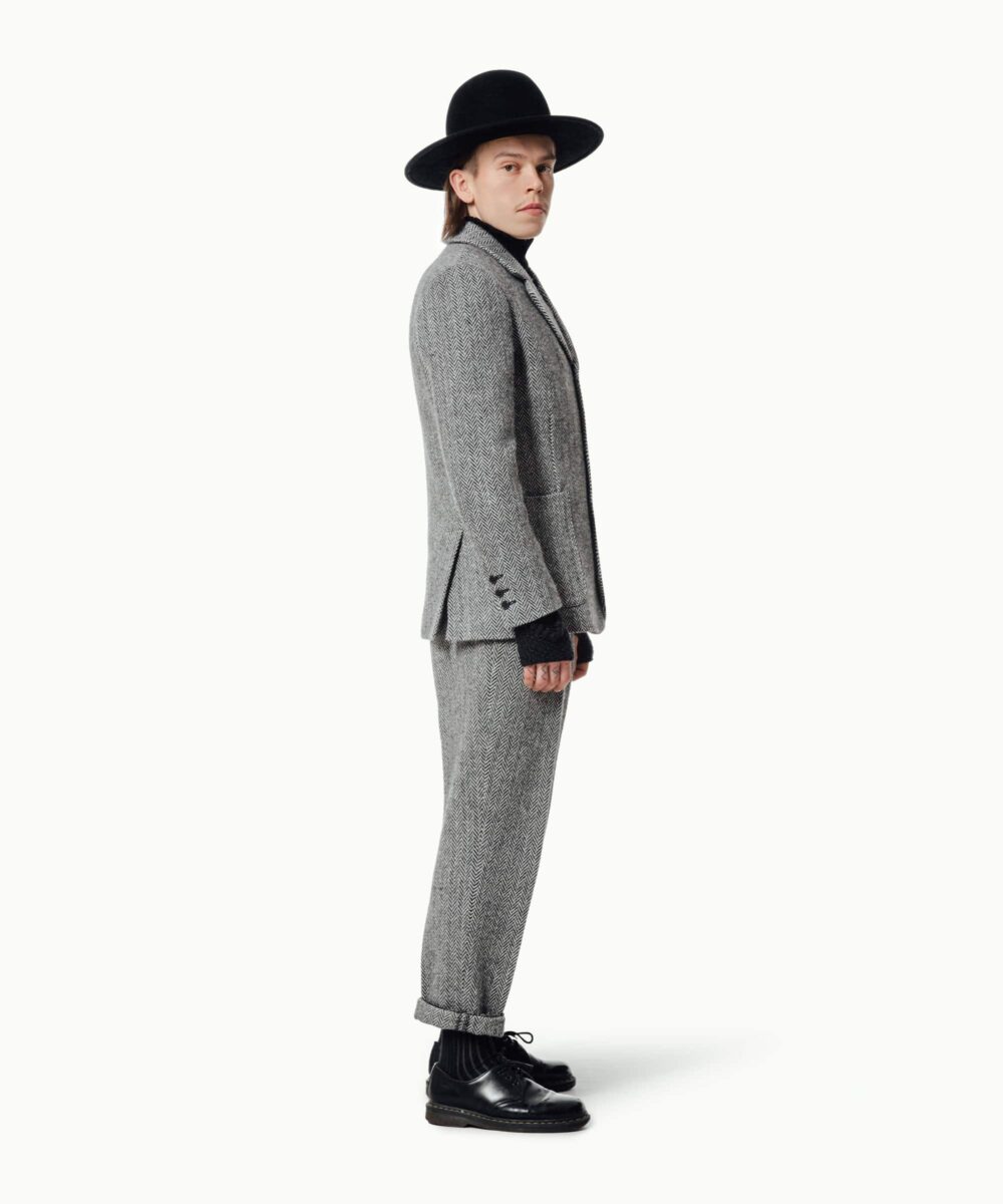 Men - Suit Jackets - Willidow Suit B/W Herringbone Image 3