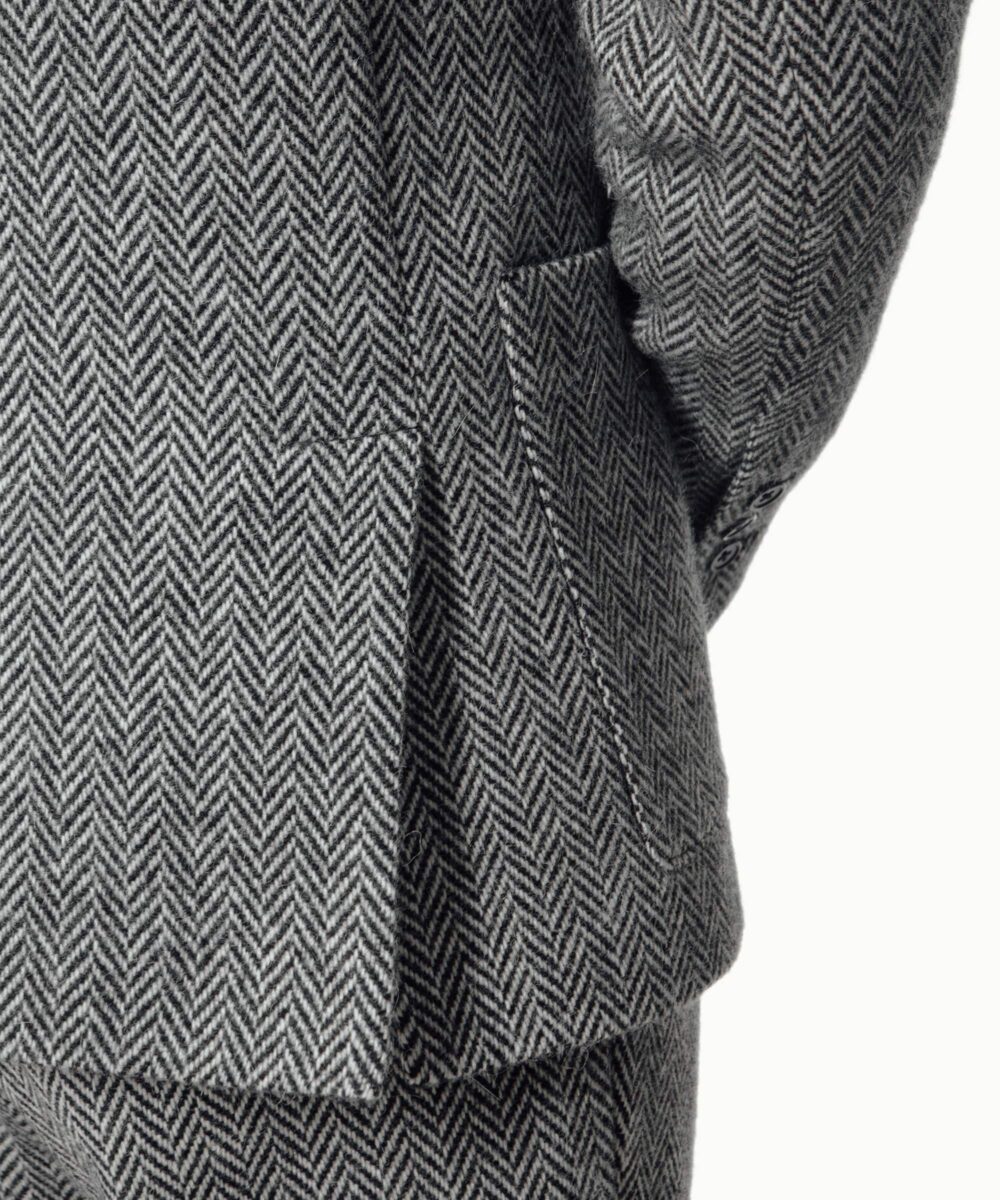 Men - Suit Jackets - Willidow Suit B/W Herringbone Image 7