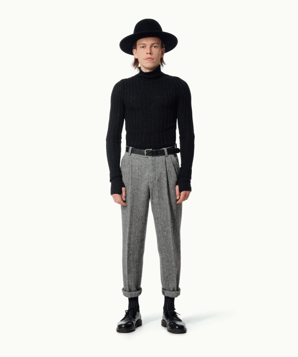 Men - Trousers - Mahorka B&W Herringbone Image 2