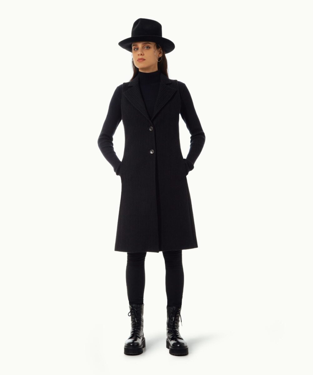 Women - Denim - Waistcoats - Qildora Black Herringbone Image 3