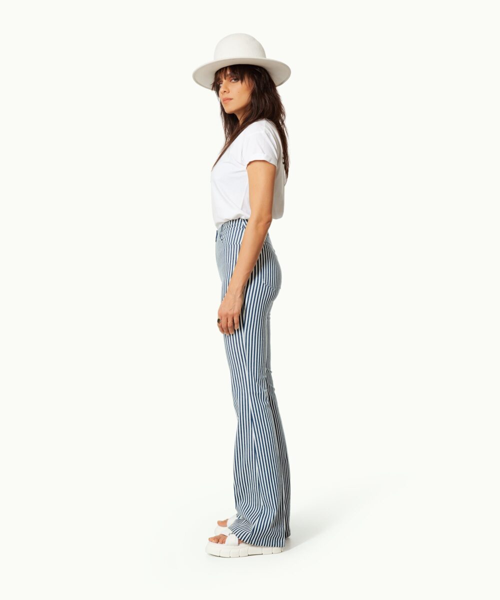 Women - Denim - Jeans - Mercury Jeans 10oz White Striped Indigo Image 2