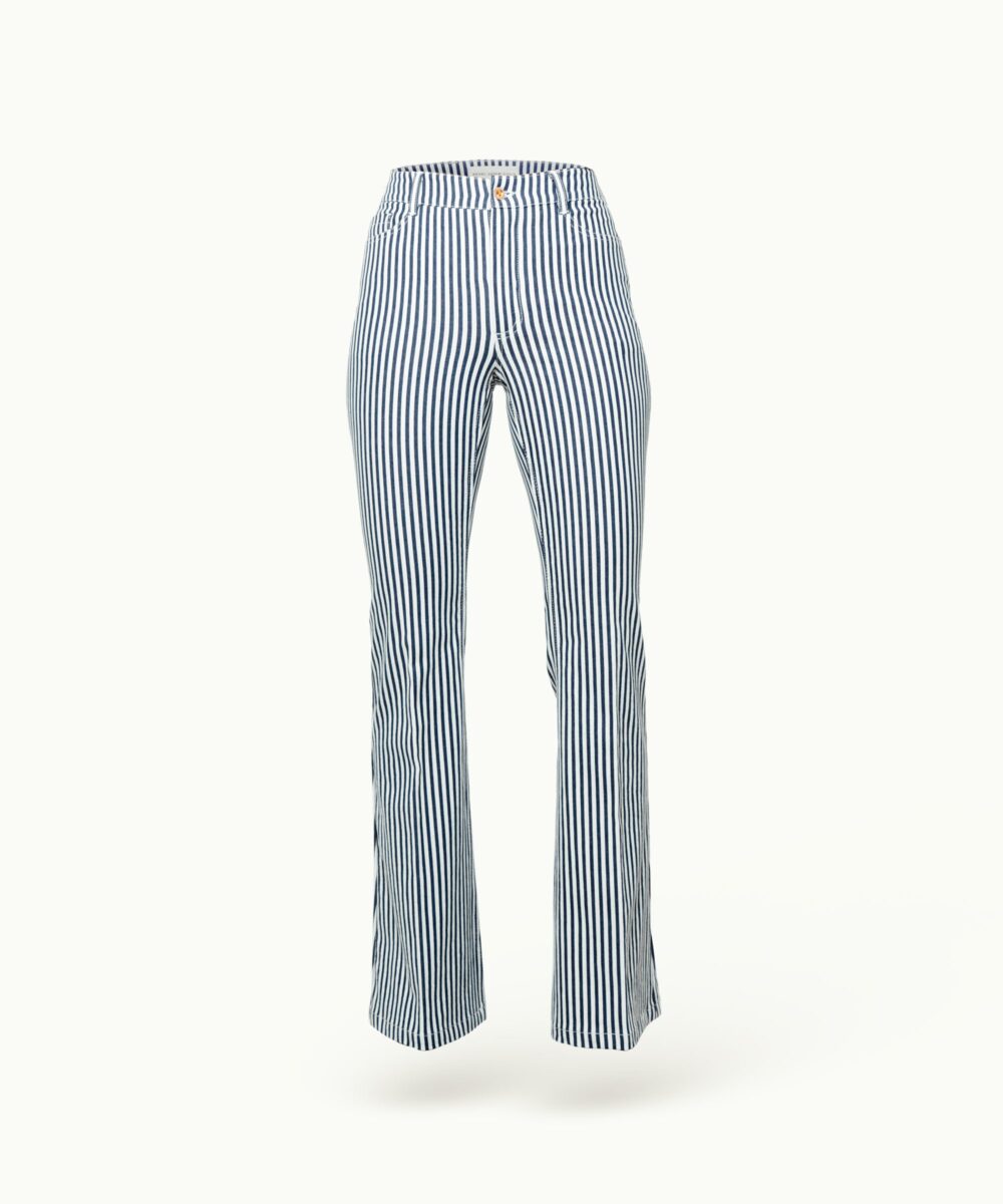 Women - Denim - Jeans - Mercury Jeans 10oz White Striped Indigo Image 5
