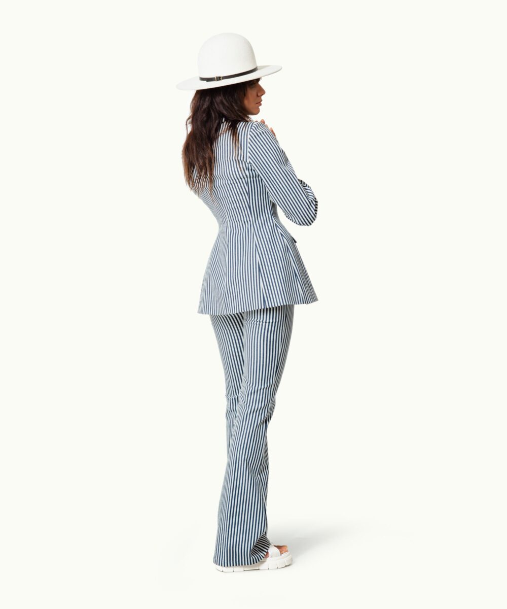 Women - Denim - Suit Jackets - Caraco Jacket White Striped Image 4