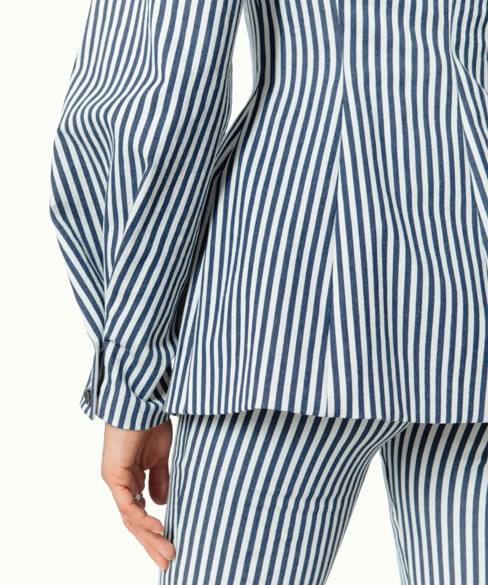 Women - Denim - Suit Jackets - Caraco Jacket White Striped Image 8