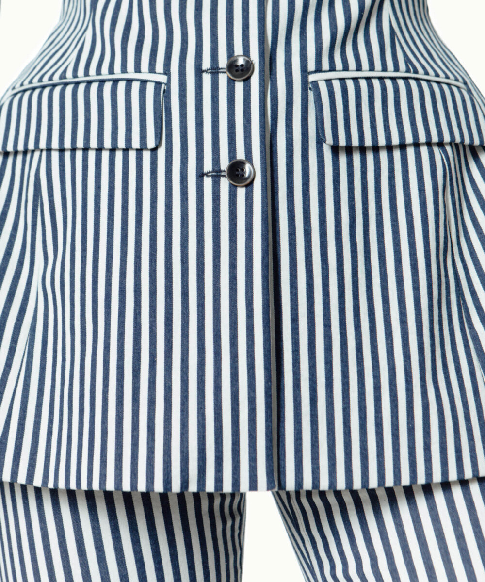 Women - Denim - Suit Jackets - Caraco Jacket White Striped Image 7