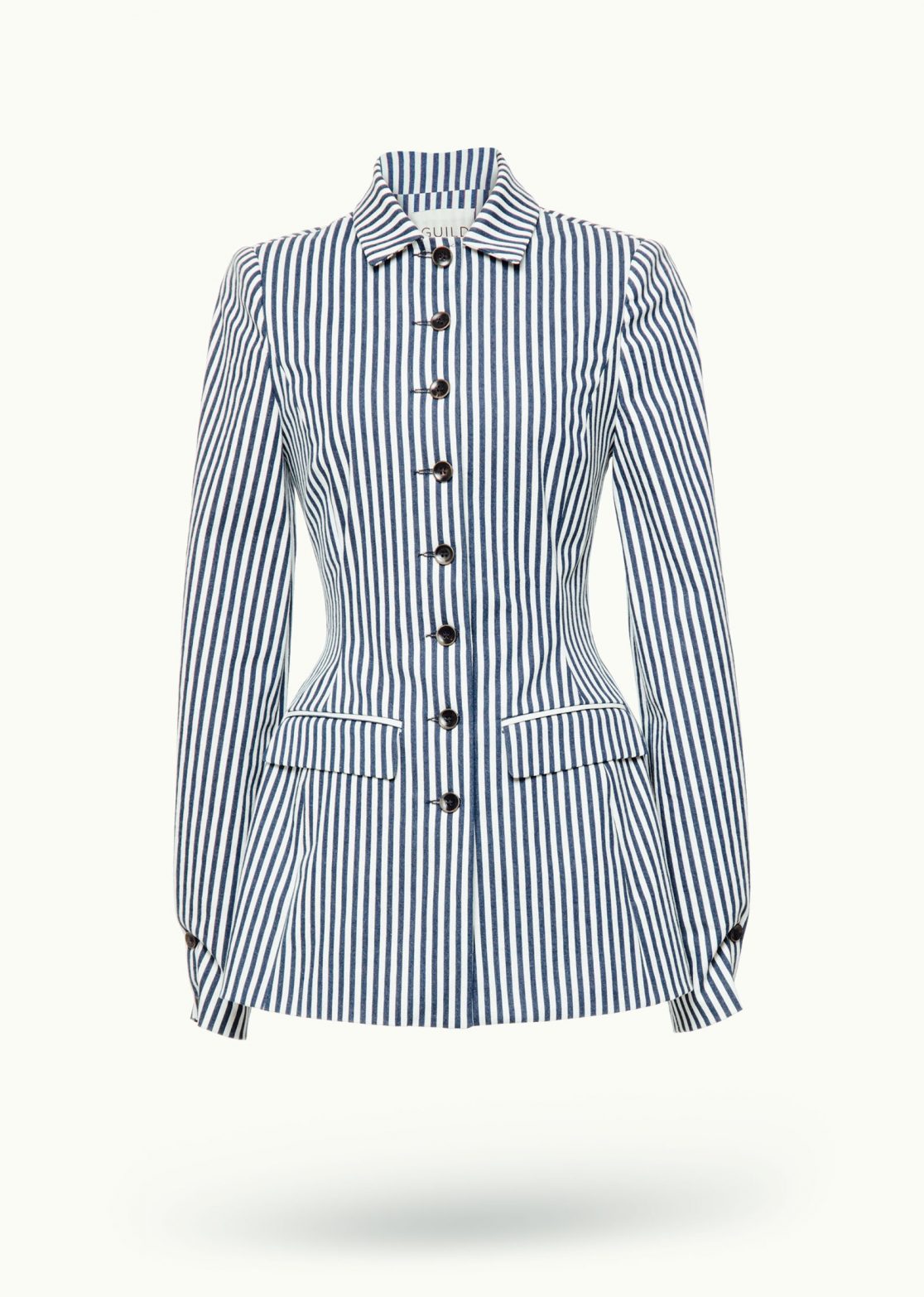 Women - Denim - Suit Jackets - Caraco Jacket White Striped Image Primary