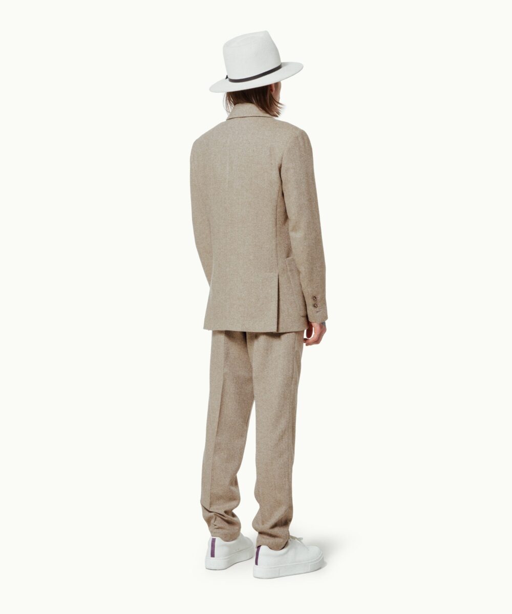 Men - Suit Jackets - Willidow Suit Jacket Beige Herringbone Image 3
