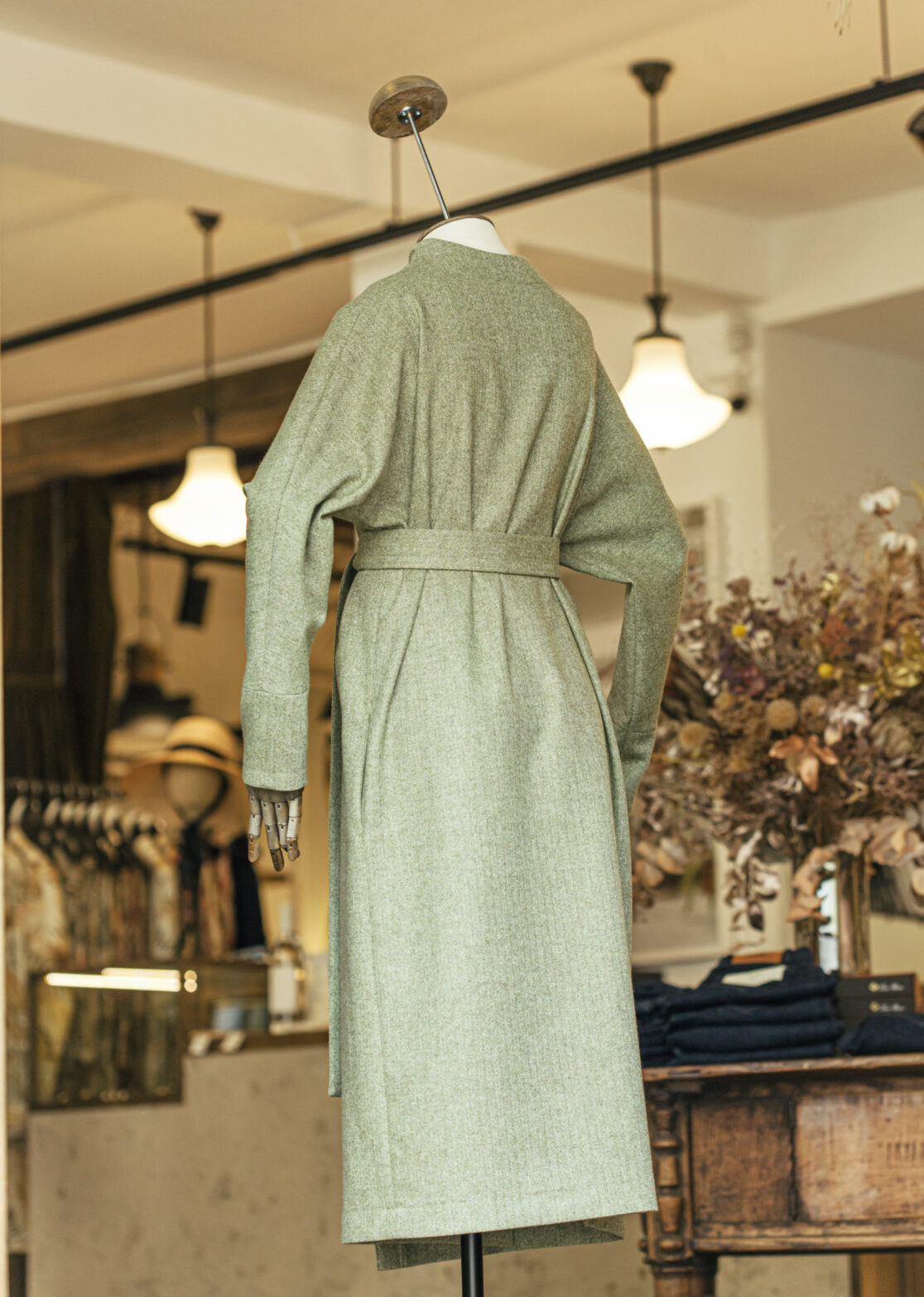 NEW IN - Women - Robe Astlanda Green Herringbone Image Secondary